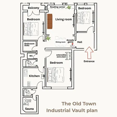 The Old Town Industrial Vault - A Fusion Of Past & Present Appartement *