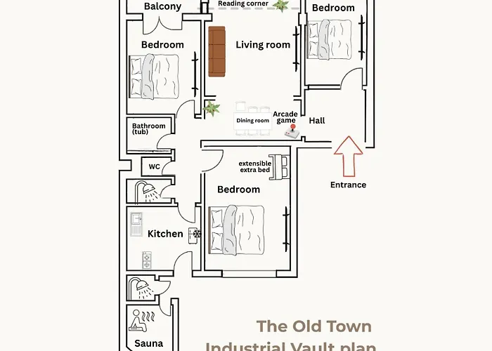 The Old Town Industrial Vault - A Fusion Of Past & Present Apartament *